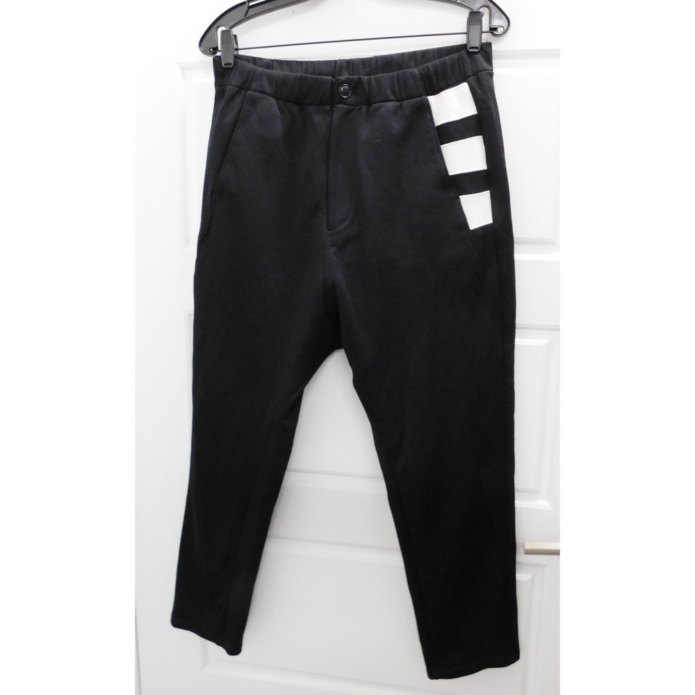 Y-3 YOHJI YAMAMOTO ADIDAS BLACK 3 Stripe Cropped Pants sz M